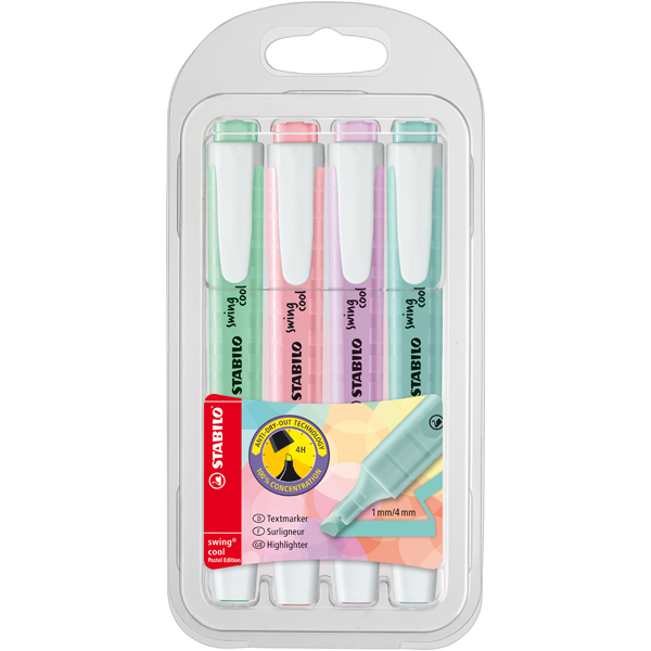 Stabilo Fosforlu Kalem Swing Cool Kalem Tipi Pastel 4 LÜ 275/4-08