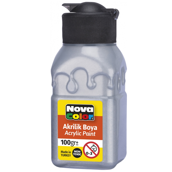 Nova Color Akrilik Boya Şişe 100 CC Gümüş Nc-2036