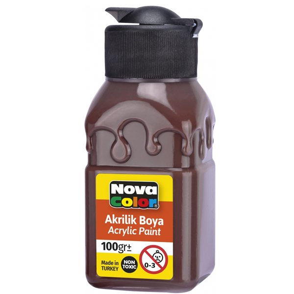Nova Color Akrilik Boya Şişe 100 CC Kahve Nc-2016
