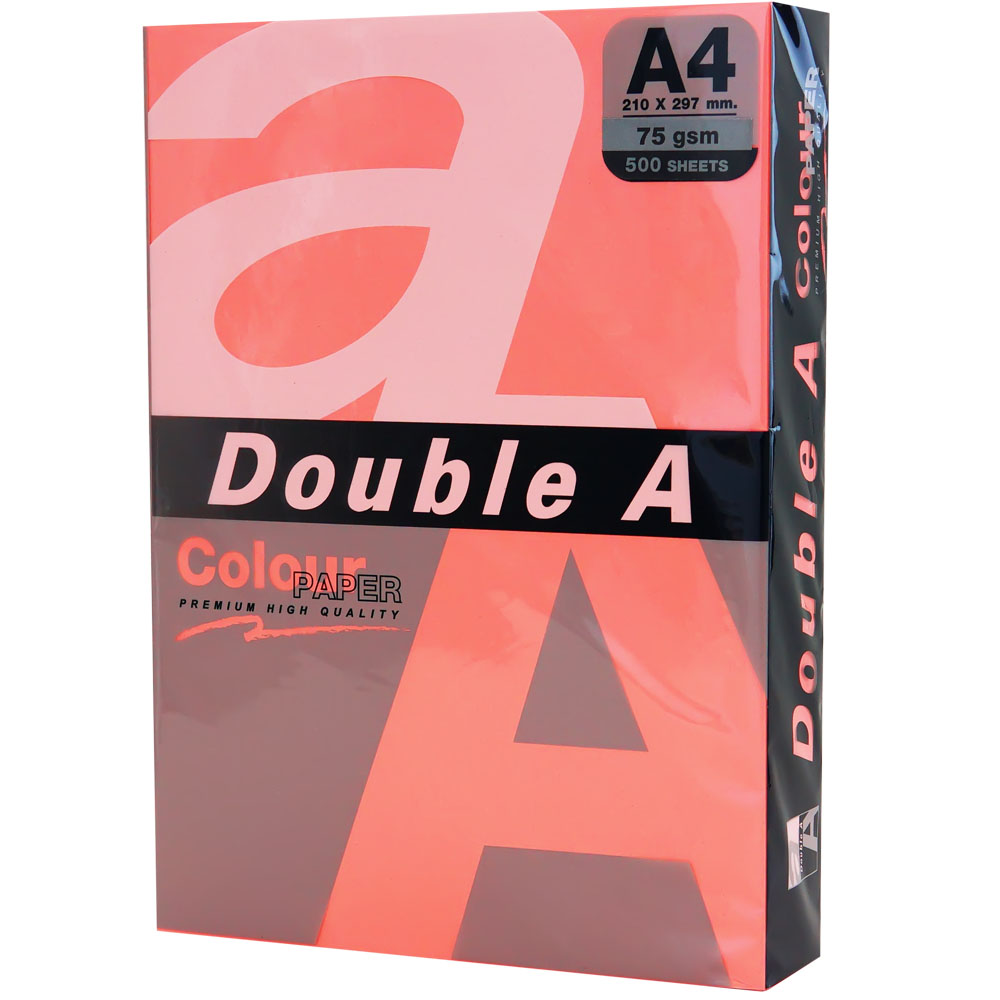 Double A Renkli Fotokobi Kağıdı 500 LÜ A4 75 GR Fosforlu Punch